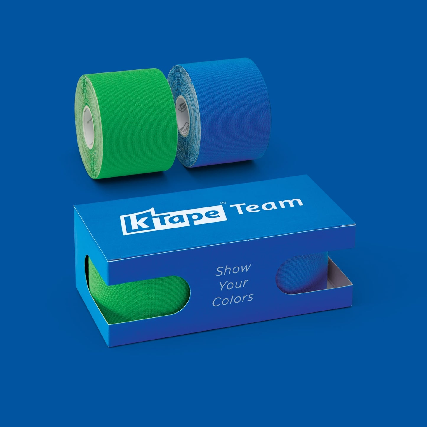 K-Tape Team Green &amp; Sport Blue, Caja port Blue