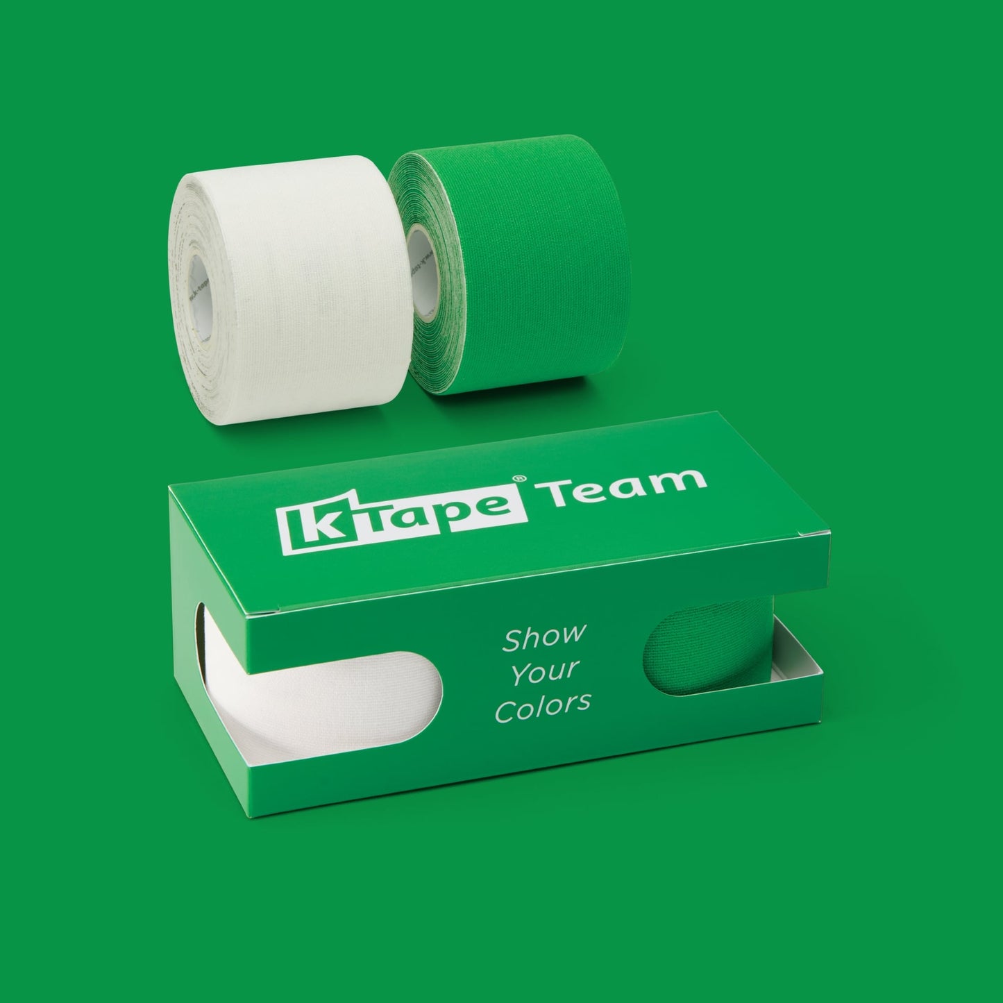 K-Tape Team White &amp; Green, Caja Green