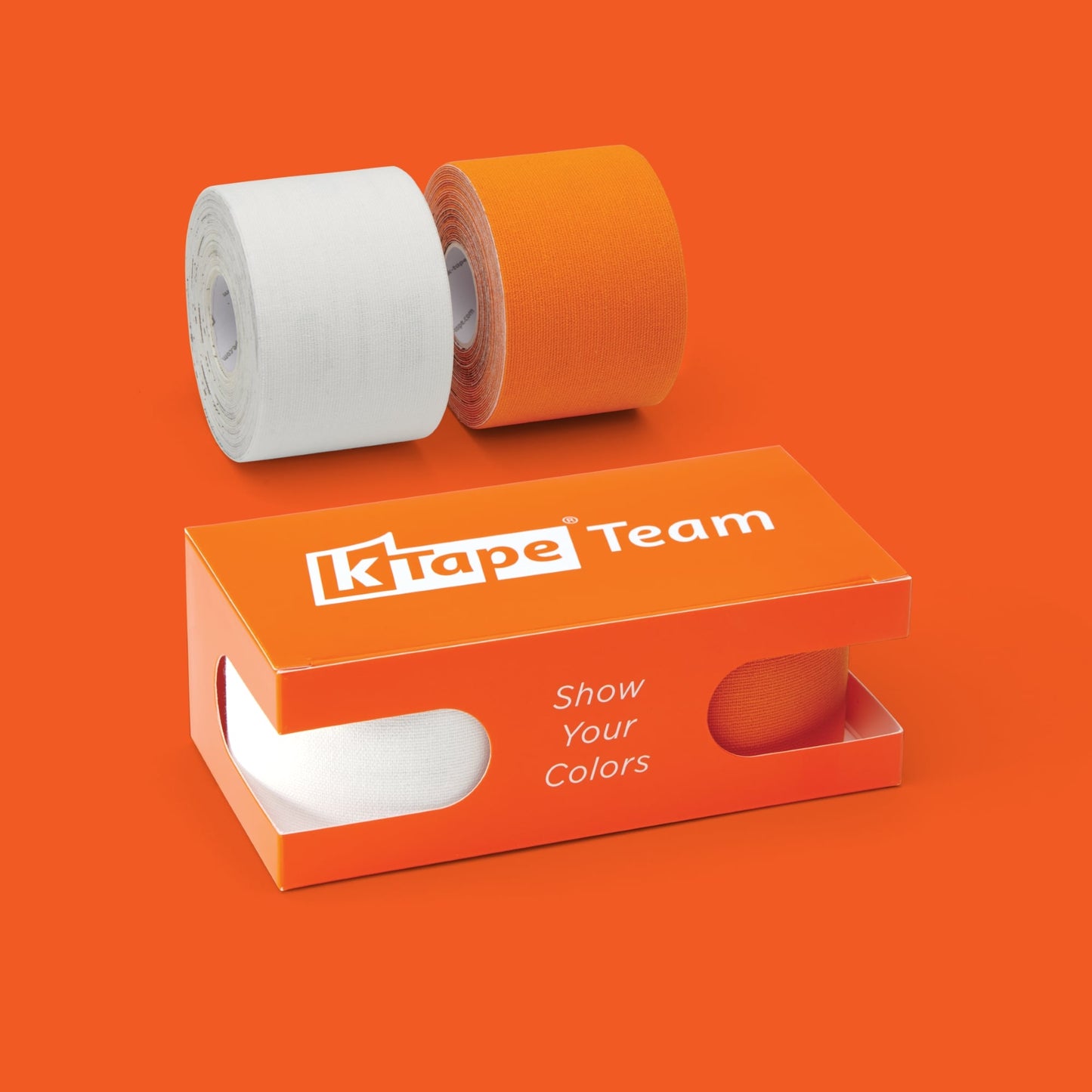K-Tape Team White &amp; Orange, Caja Orange
