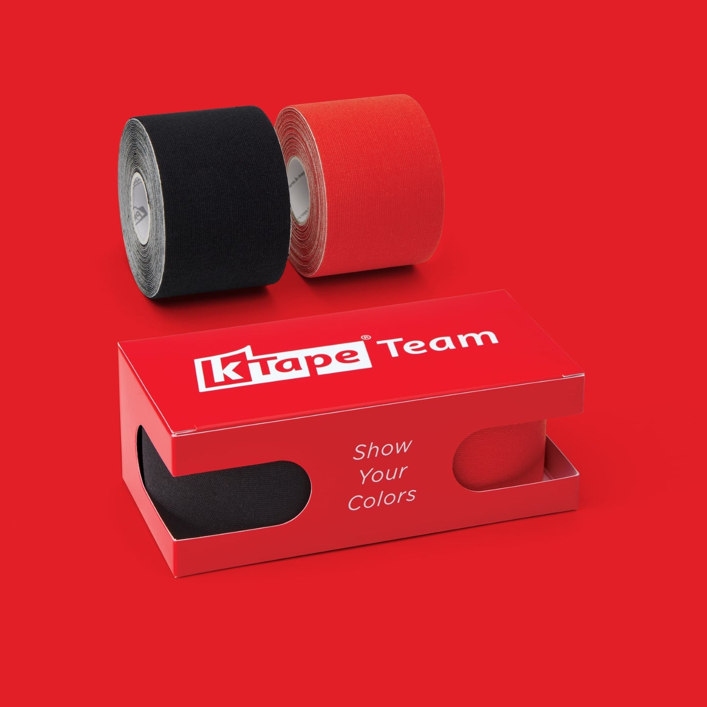 K-Tape Team Black &amp; Sport Red, Caja Sport Red