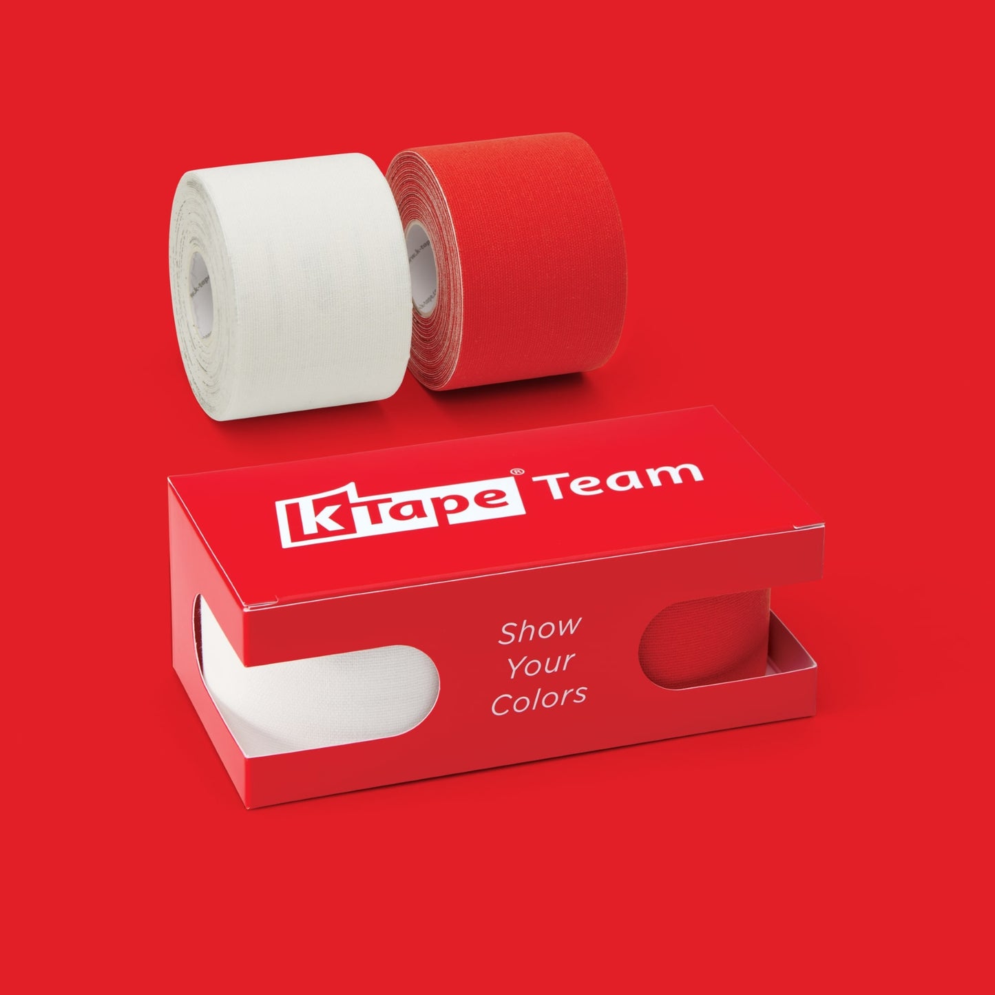 K-Tape Team White &amp; Sport Red, Caja Sport Red